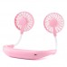 Portable Sports Fan USB Charging Wearable Neckband Fan Mini Double Fans 3 Speed Adjustable